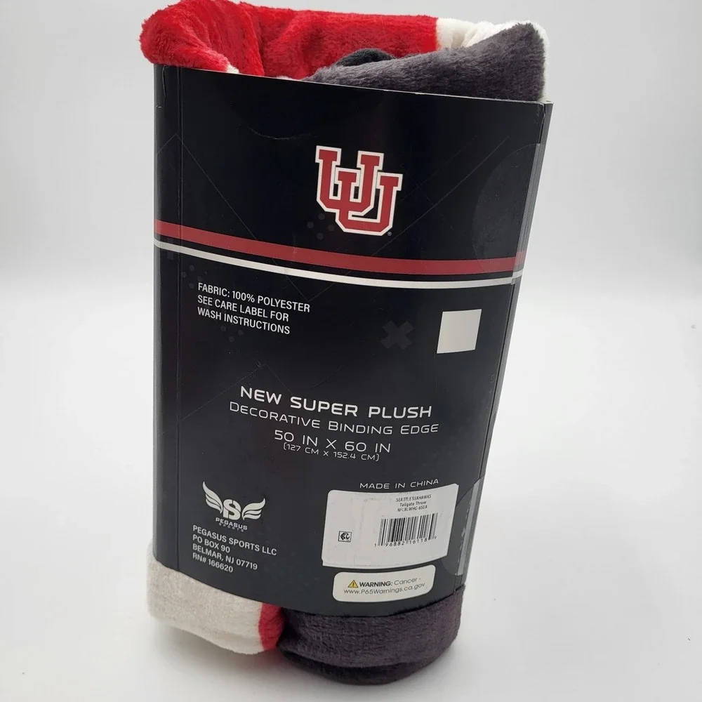 University of Utah Utes Ultra Soft Tailgate Throw Plush Blanket 50